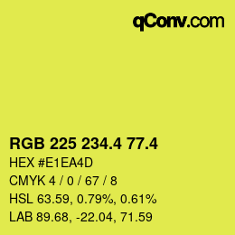 カラーコード: RGB 225 234.4 77.4 | qconv.com