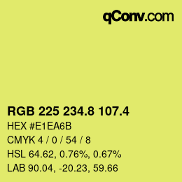 カラーコード: RGB 225 234.8 107.4 | qconv.com