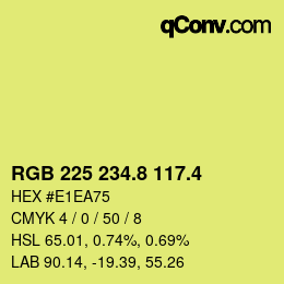 カラーコード: RGB 225 234.8 117.4 | qconv.com