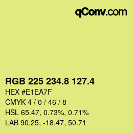カラーコード: RGB 225 234.8 127.4 | qconv.com