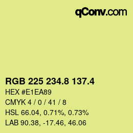 カラーコード: RGB 225 234.8 137.4 | qconv.com