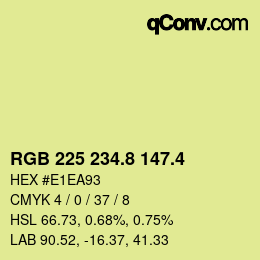 カラーコード: RGB 225 234.8 147.4 | qconv.com