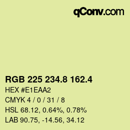 カラーコード: RGB 225 234.8 162.4 | qconv.com