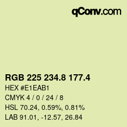 カラーコード: RGB 225 234.8 177.4 | qconv.com