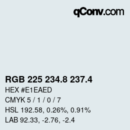 カラーコード: RGB 225 234.8 237.4 | qconv.com