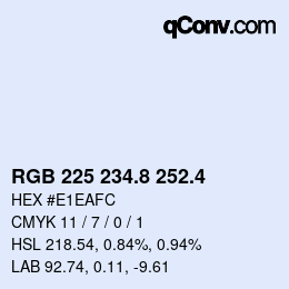 カラーコード: RGB 225 234.8 252.4 | qconv.com