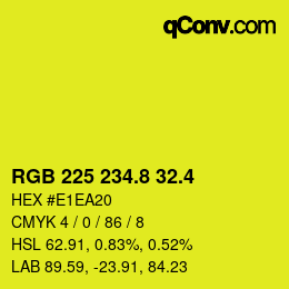 カラーコード: RGB 225 234.8 32.4 | qconv.com