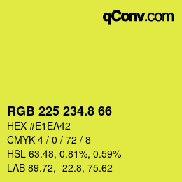 カラーコード: RGB 225 234.8 66 | qconv.com
