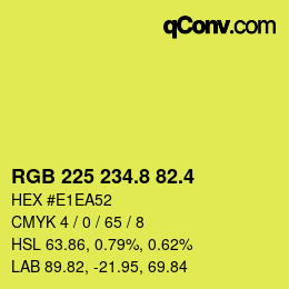 カラーコード: RGB 225 234.8 82.4 | qconv.com