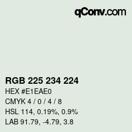 カラーコード: RGB 225 234 224 | qconv.com