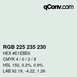 Código de color: RGB 225 235 230 | qconv.com