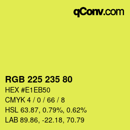 Código de color: RGB 225 235 80 | qconv.com