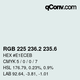カラーコード: RGB 225 236.2 235.6 | qconv.com
