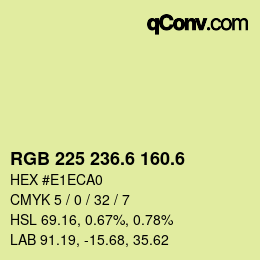 カラーコード: RGB 225 236.6 160.6 | qconv.com