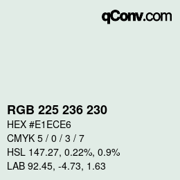 Farbcode: RGB 225 236 230 | qconv.com