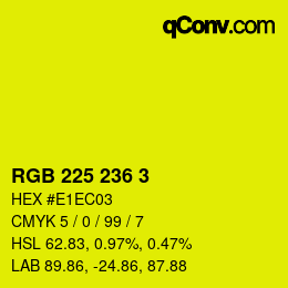 カラーコード: RGB 225 236 3 | qconv.com