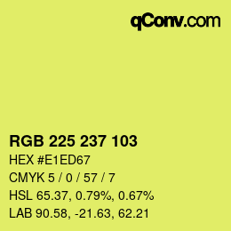Color code: RGB 225 237 103 | qconv.com
