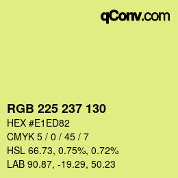 颜色代码: RGB 225 237 130 | qconv.com