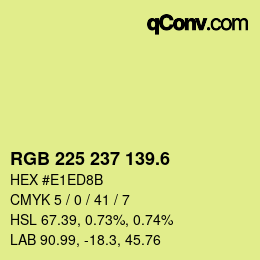 カラーコード: RGB 225 237 139.6 | qconv.com