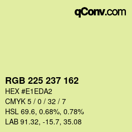 Color code: RGB 225 237 162 | qconv.com