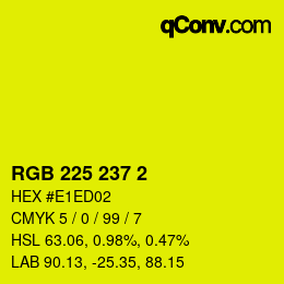 Color code: RGB 225 237 2 | qconv.com