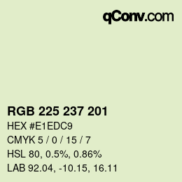 Color code: RGB 225 237 201 | qconv.com