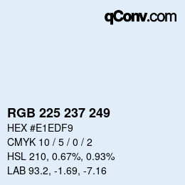 Color code: RGB 225 237 249 | qconv.com