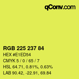 Farbcode: RGB 225 237 84 | qconv.com