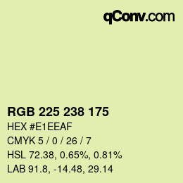 カラーコード: RGB 225 238 175 | qconv.com