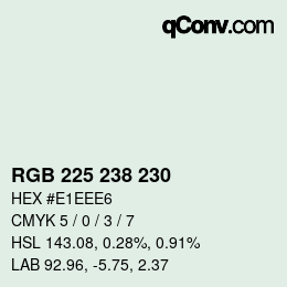 Color code: RGB 225 238 230 | qconv.com