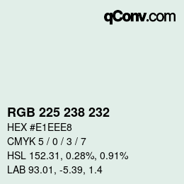 カラーコード: RGB 225 238 232 | qconv.com
