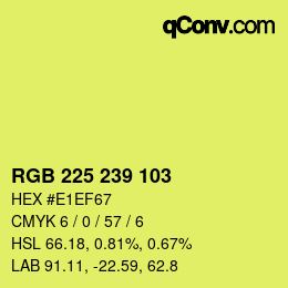 Color code: RGB 225 239 103 | qconv.com