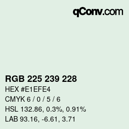 Farbcode: RGB 225 239 228 | qconv.com