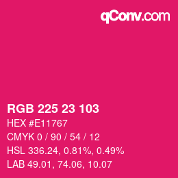 Color code: RGB 225 23 103 | qconv.com