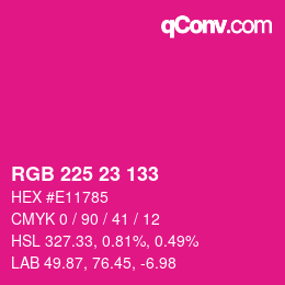 Color code: RGB 225 23 133 | qconv.com
