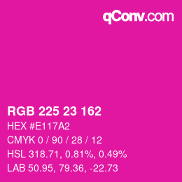カラーコード: RGB 225 23 162 | qconv.com