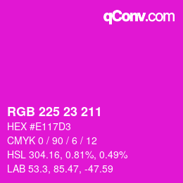 Color code: RGB 225 23 211 | qconv.com