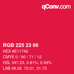 Color code: RGB 225 23 66 | qconv.com