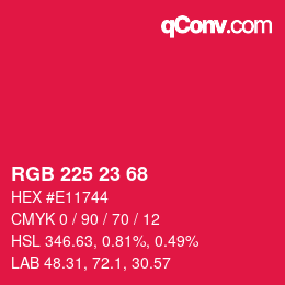 Color code: RGB 225 23 68 | qconv.com