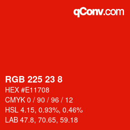 Color code: RGB 225 23 8 | qconv.com