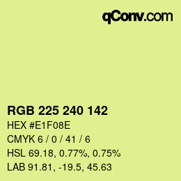 Color code: RGB 225 240 142 | qconv.com