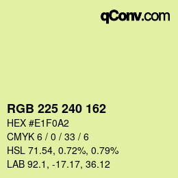 カラーコード: RGB 225 240 162 | qconv.com