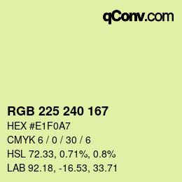 Código de color: RGB 225 240 167 | qconv.com