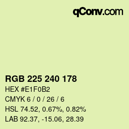 Color code: RGB 225 240 178 | qconv.com