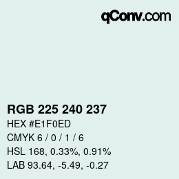 Farbcode: RGB 225 240 237 | qconv.com