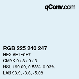 カラーコード: RGB 225 240 247 | qconv.com