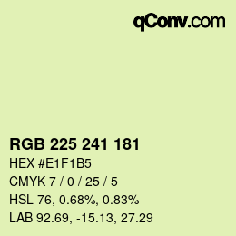 Color code: RGB 225 241 181 | qconv.com