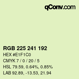 Color code: RGB 225 241 192 | qconv.com