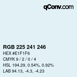 Color code: RGB 225 241 246 | qconv.com