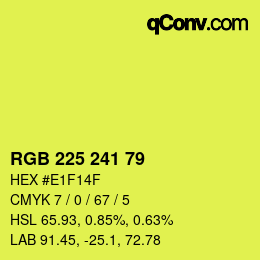 Farbcode: RGB 225 241 79 | qconv.com